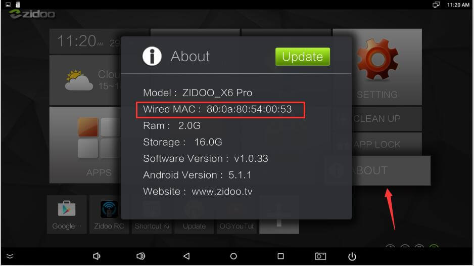 how to find mac address on mac tv