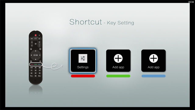 ZIDOO X9S APPS shortcut key