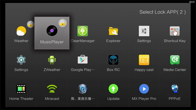 ZIDOO X9S APPS Launcher