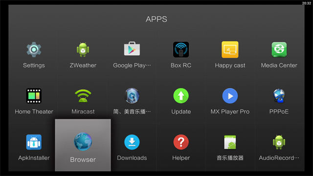 ZIDOO X9S APPS Launcher