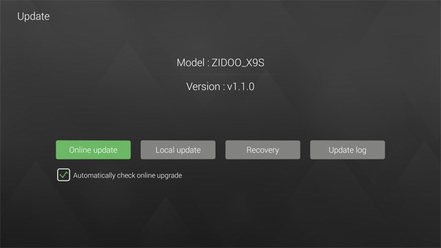 ZIDOO X9S APPS OTA