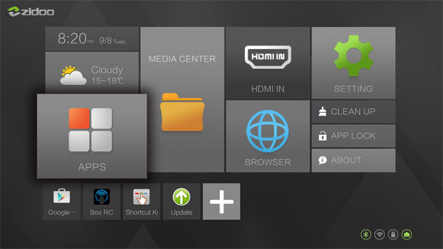 ZIDOO X9S APPS Launcher