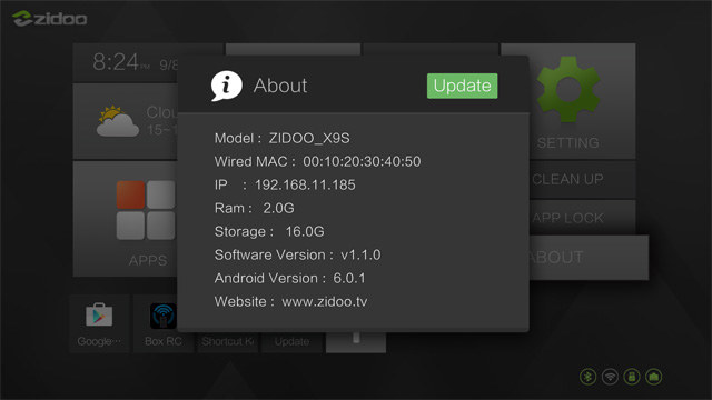 ZIDOO X9S APPS Launcher