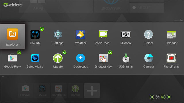 ZIDOO X9S APPS Launcher
